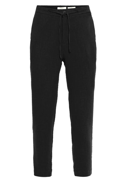 Men's Black Regular Fit Drawstring Pants
