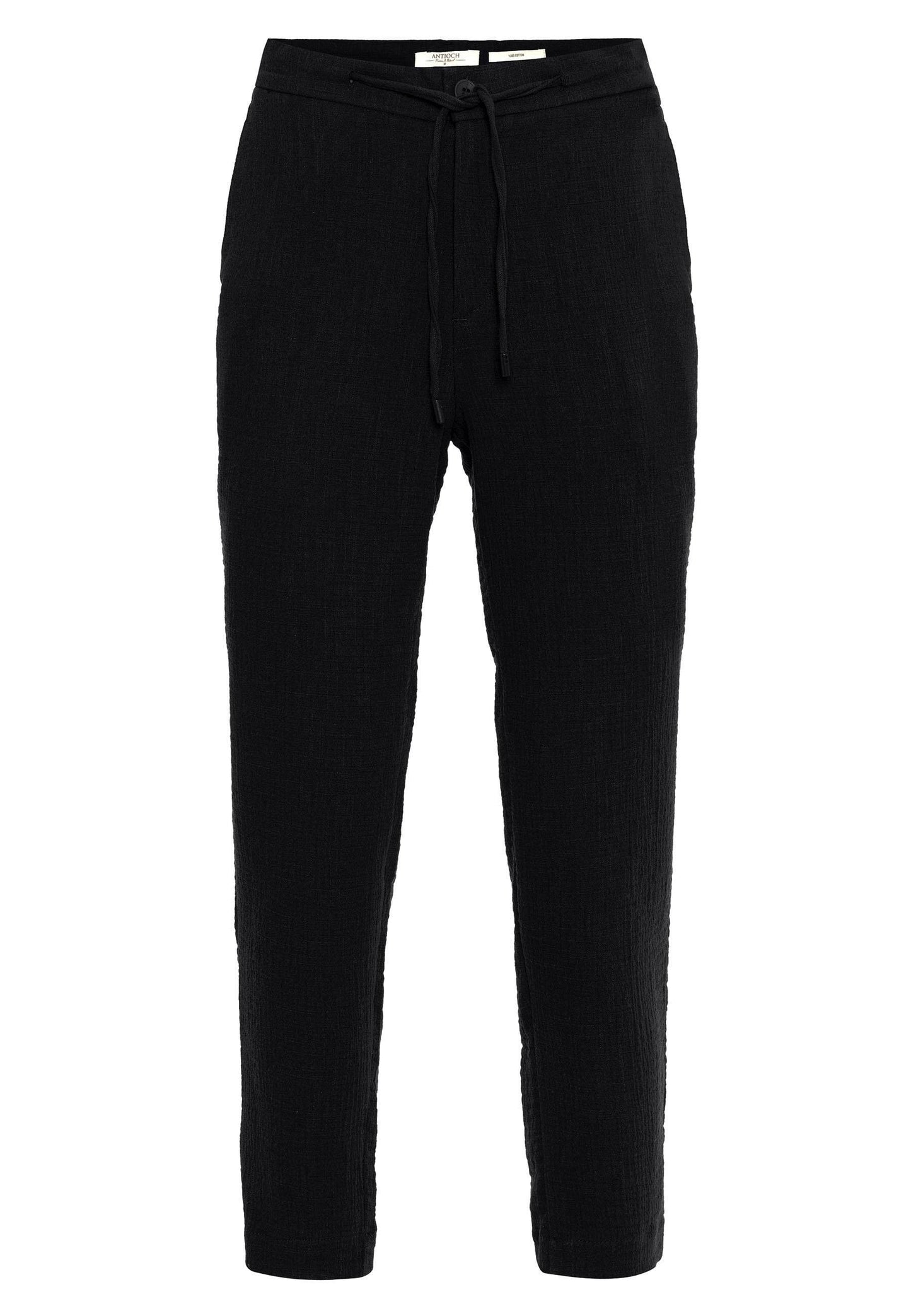 Men's Black Regular Fit Drawstring Pants