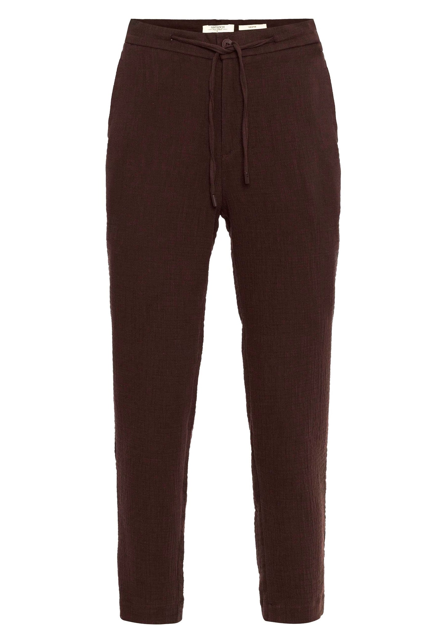 Men's Brown Regular Fit Drawstring Pants