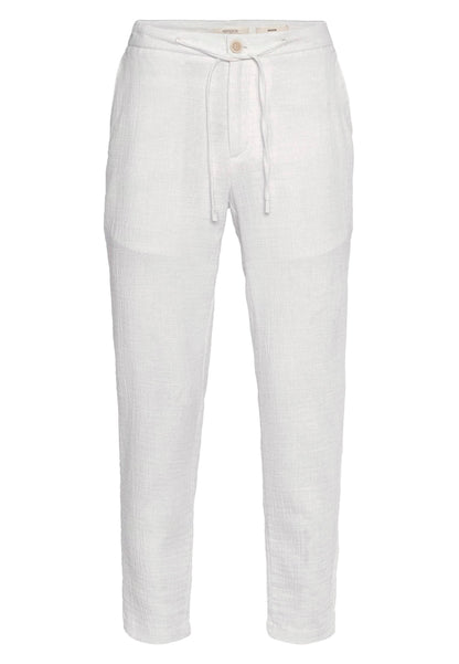 Men's White Regular Fit Drawstring Pants