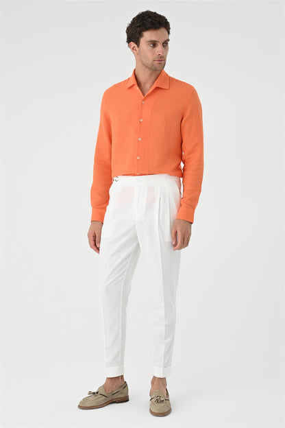 Men's Orange Regular Fit Woven Shirt