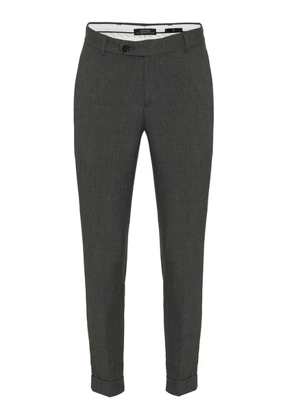 Men's Grey Regular Fit Double Leg Trousers