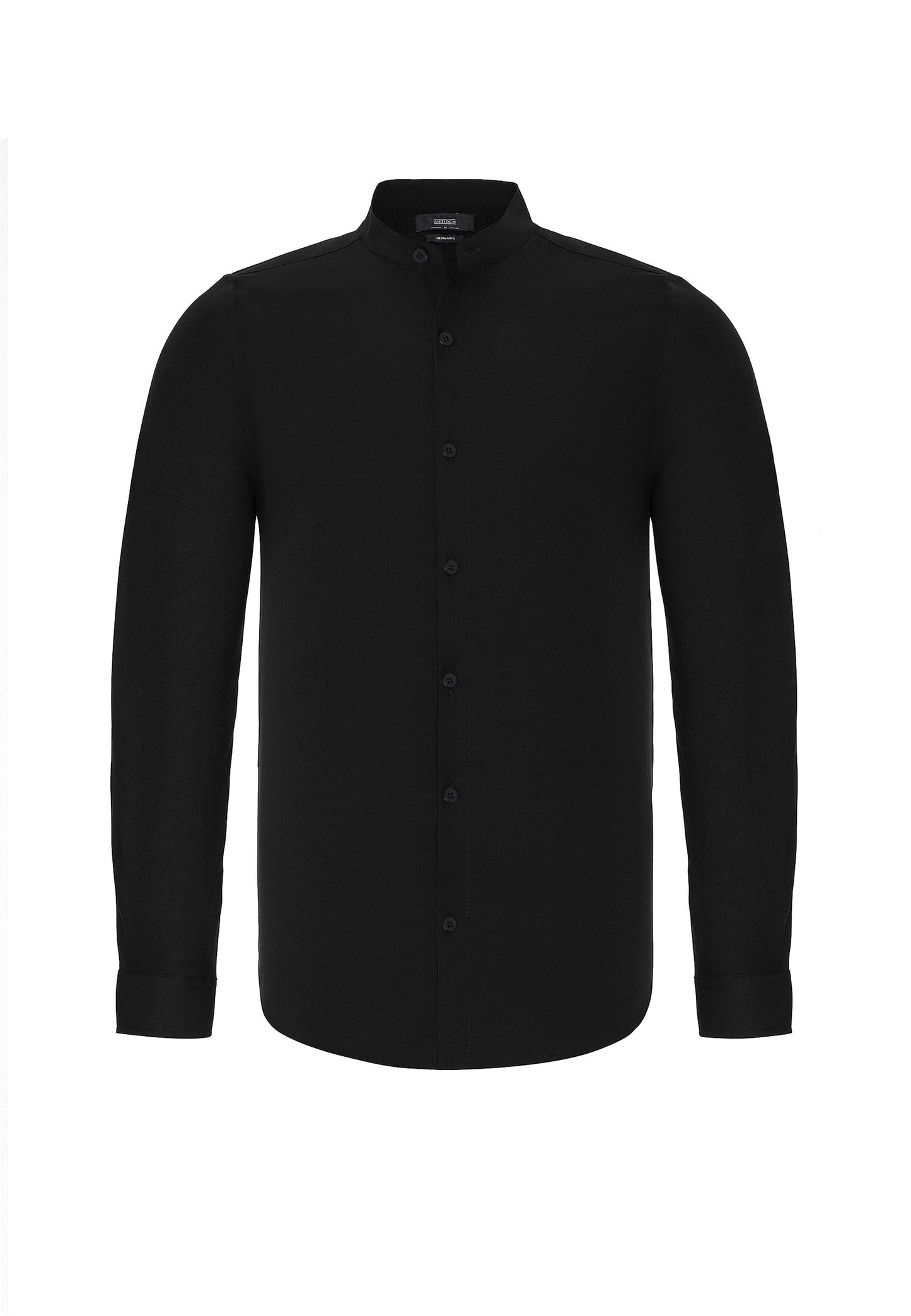 Men's Black Regular Fit Classic Collar Shirt