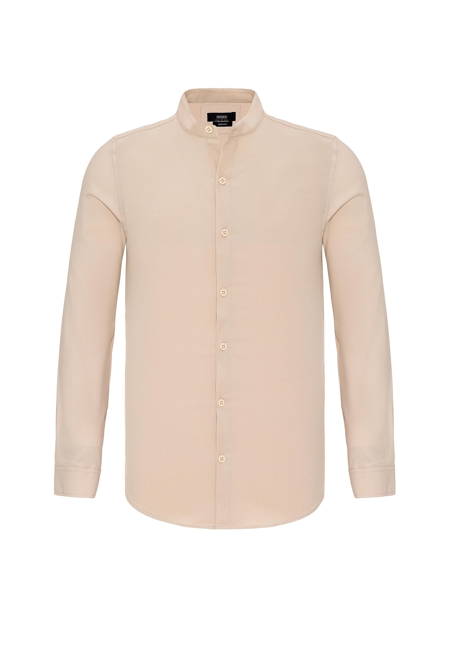 Men's Beige Regular Fit Classic Collar Shirt