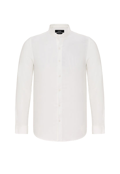 Men's White Regular Fit Classic Collar Shirt