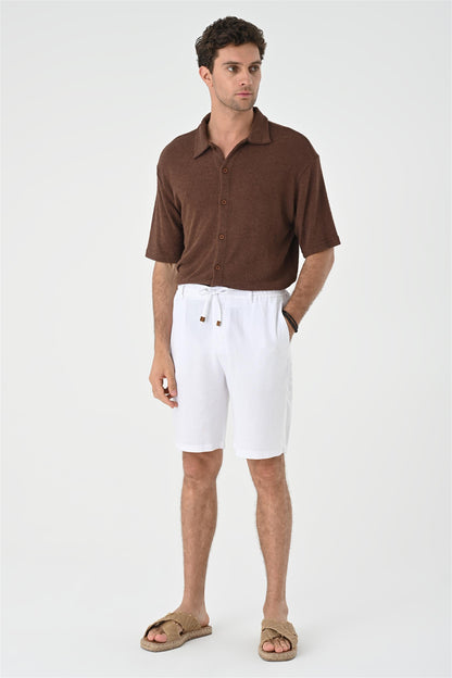 KOALA SYDNEY  Men's Brown Relax Fit Knitwear Shirt -