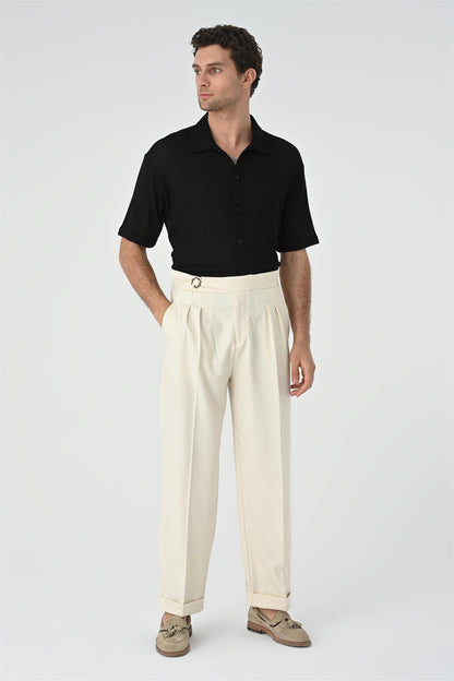 Men's Black Relax Fit Knitwear Shirt