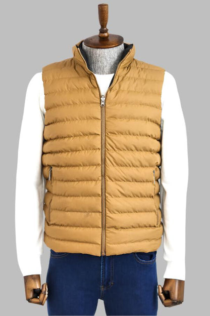 Reversible Puffer Yellow Men Down Vest - Wessi
