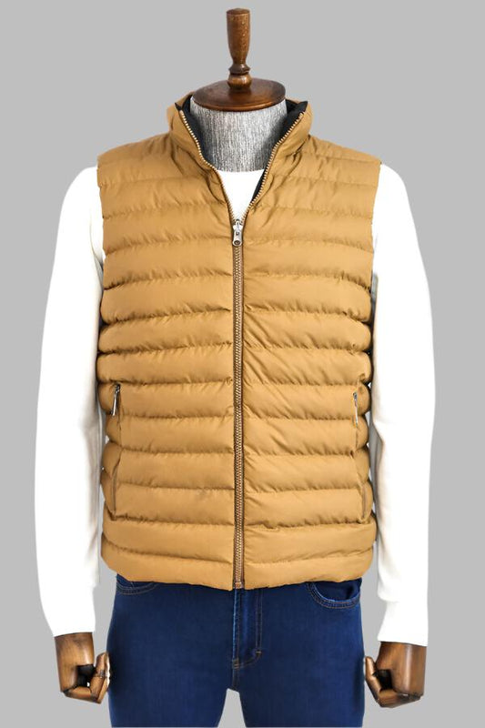 Reversible Puffer Yellow Men Down Vest - Wessi
