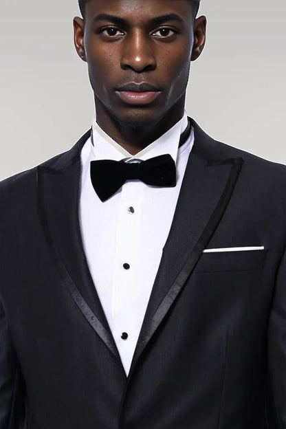 Satin Detailed Dark Grey Tuxedo |