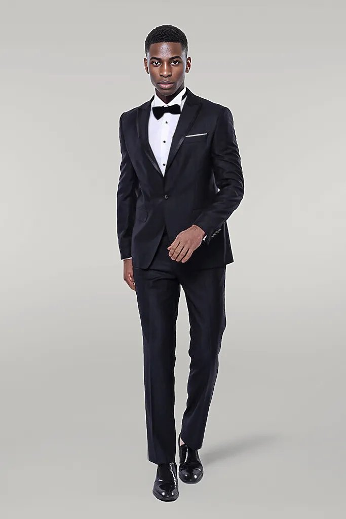 Satin Detailed Dark Grey Tuxedo |