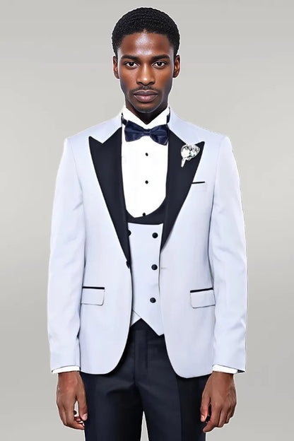 KOALA SYDNEY  Self-Patterned Baby Blue Wedding Suit -