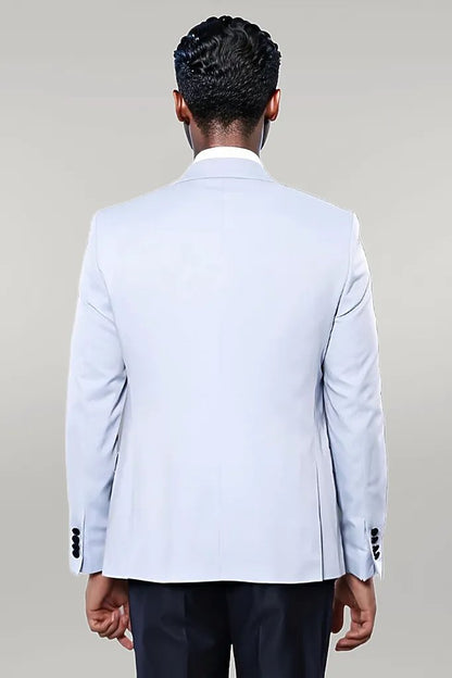 KOALA SYDNEY  Self-Patterned Baby Blue Wedding Suit -