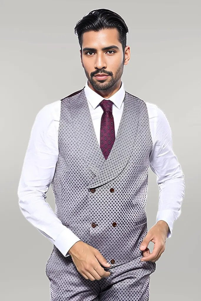 KOALA SYDNEY  Self-Patterned Light Burgundy Suit |