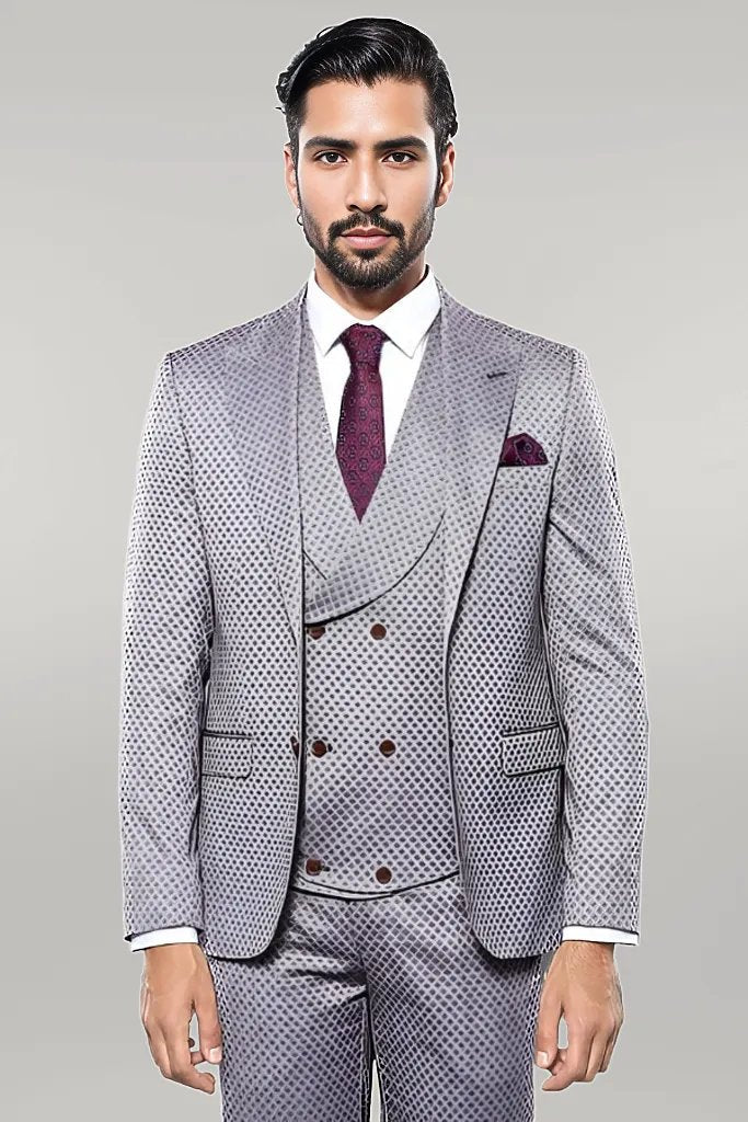 KOALA SYDNEY  Self-Patterned Light Burgundy Suit |
