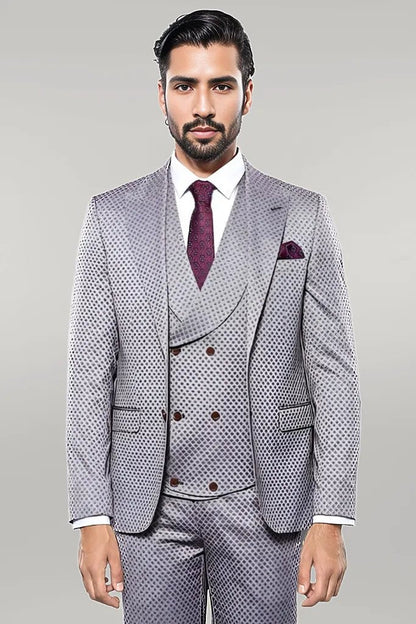 KOALA SYDNEY  Self-Patterned Light Burgundy Suit |