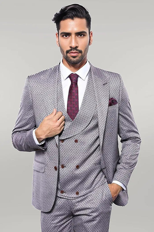 KOALA SYDNEY  Self-Patterned Light Burgundy Suit |