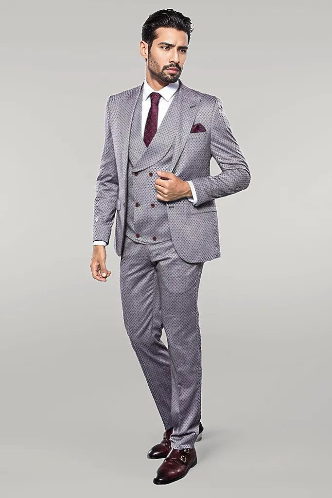 KOALA SYDNEY  Self-Patterned Light Burgundy Suit |