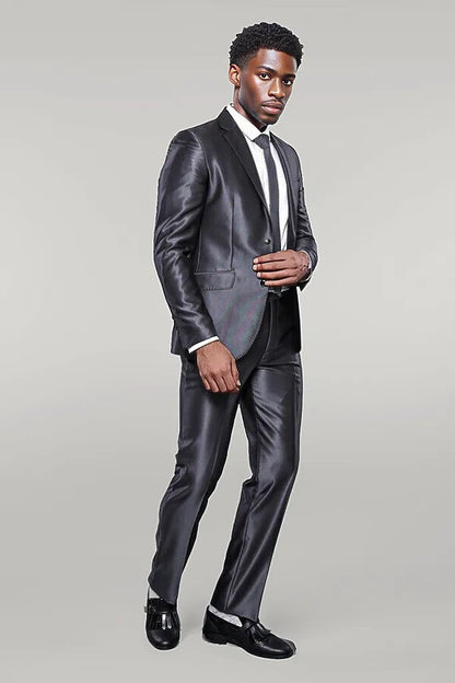 Shinny Grey Slim Fit Suit |