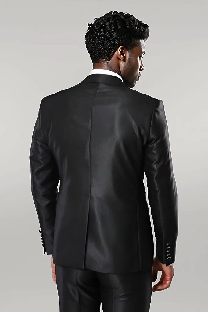 Shiny Black Men's Suit