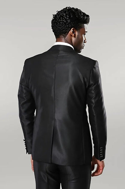 Shiny Black Men's Suit