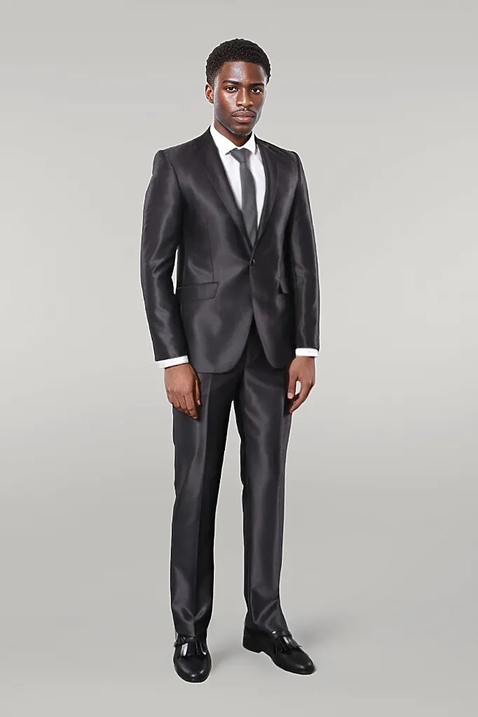 Shiny Charcoal Men's Suit
