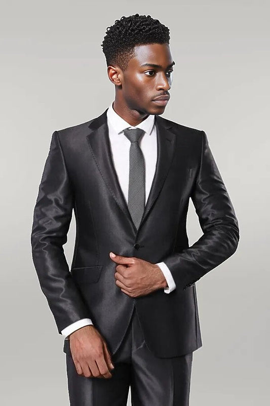 Shiny Charcoal Men's Suit