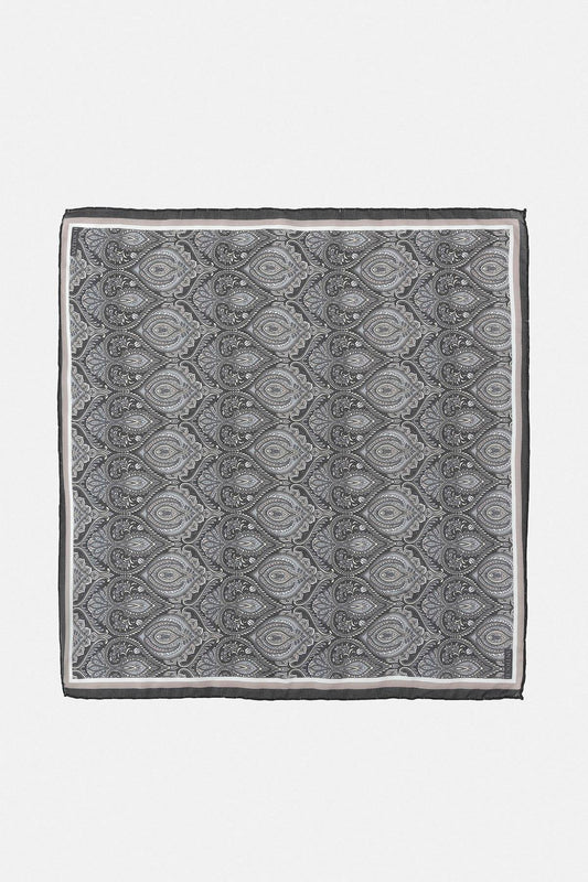 Men's Black Patterned Scarf