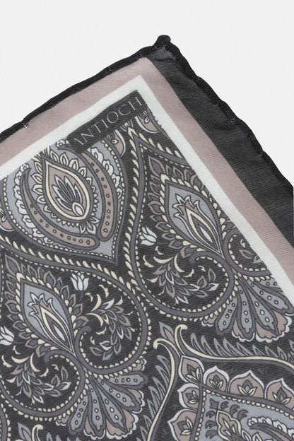 Men's Black Patterned Scarf