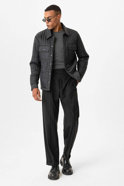 Black Lightweight Quilted Men's Jacket