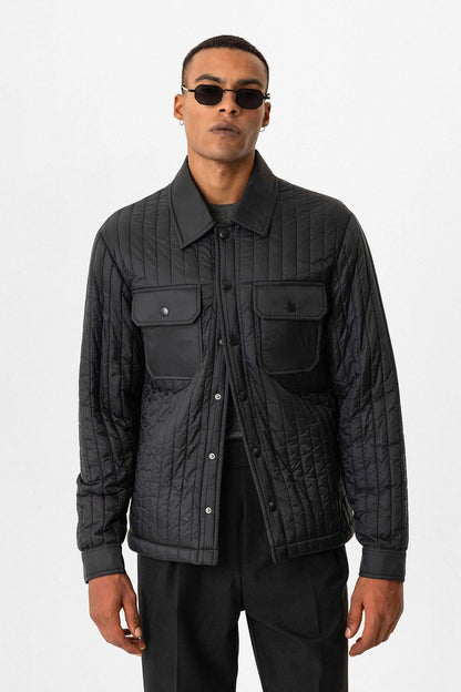 Black Lightweight Quilted Men's Jacket