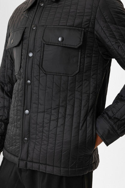 Black Lightweight Quilted Men's Jacket