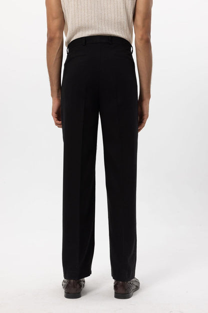 Men's Black Linen Blend Baggy Pants