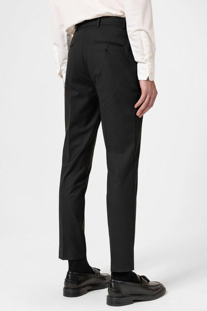 Black High Waisted Classic Men Trousers