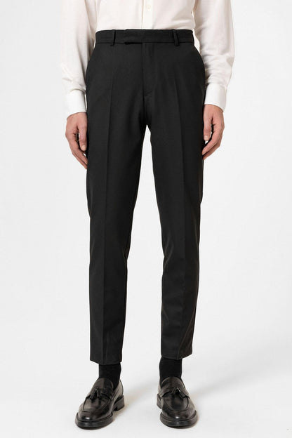 Black High Waisted Classic Men Trousers