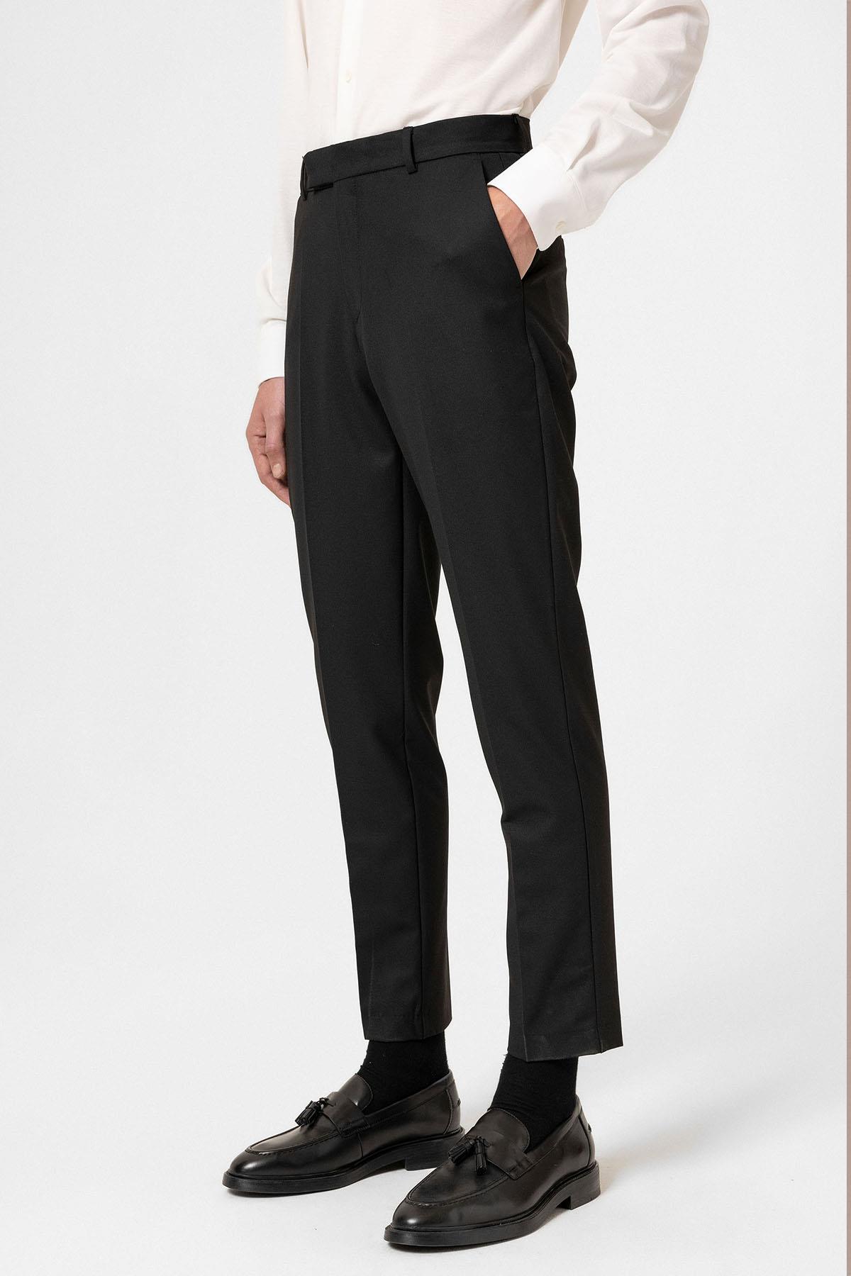 Black High Waisted Classic Men Trousers