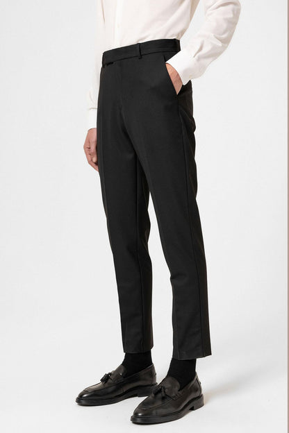 Black High Waisted Classic Men Trousers