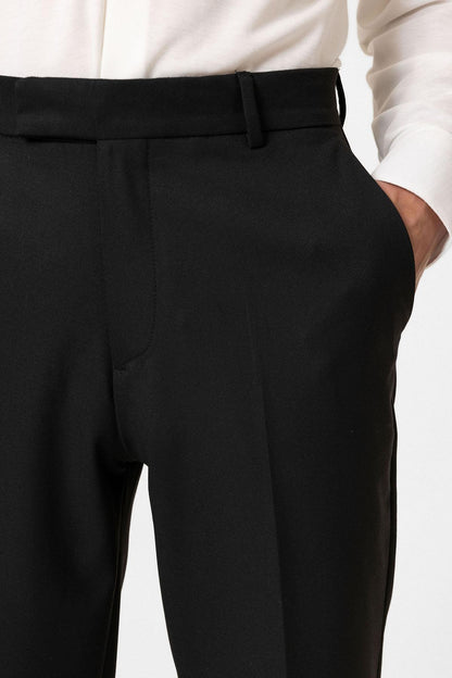 Black High Waisted Classic Men Trousers
