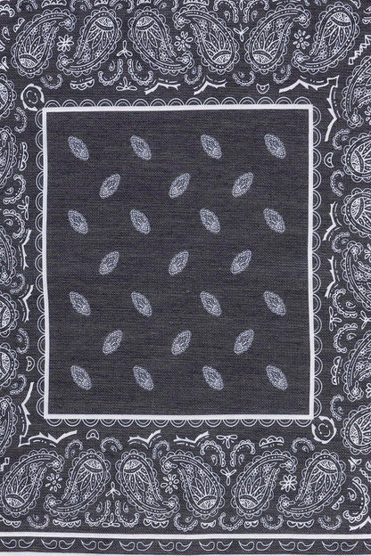 Men's Black Corner Ethnic Patterned Scarf