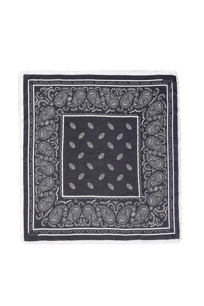 Men's Black Corner Ethnic Patterned Scarf