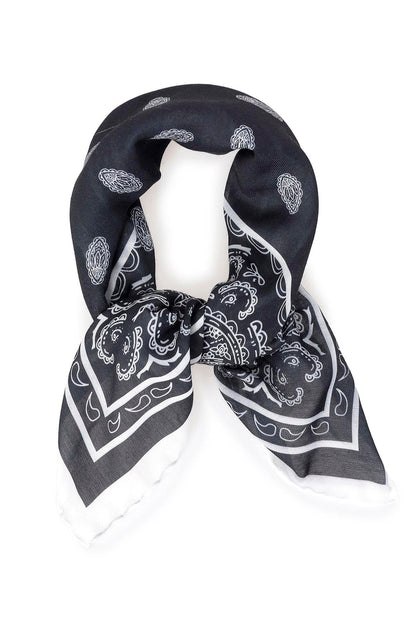 Men's Black Corner Ethnic Patterned Scarf