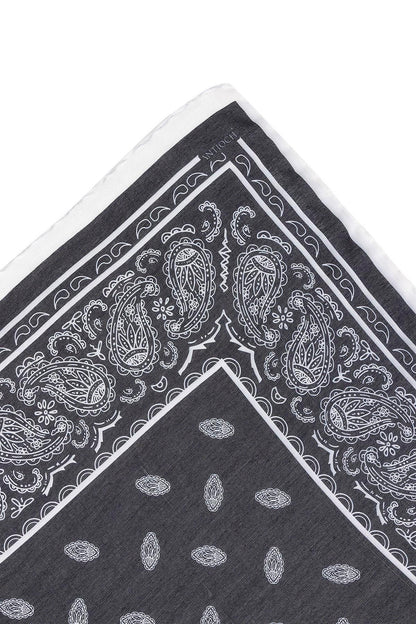 Men's Black Corner Ethnic Patterned Scarf