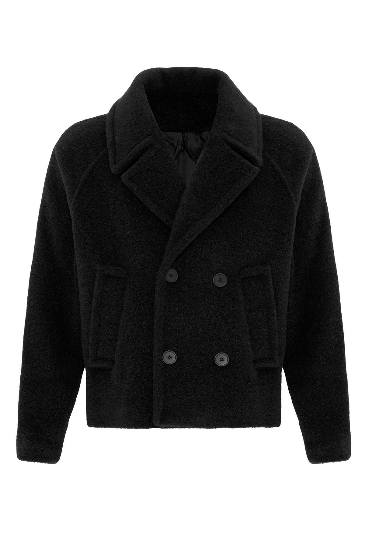 KOALA SYDNEY  Black Double-Breasted Crop Fit Men's Jacket -