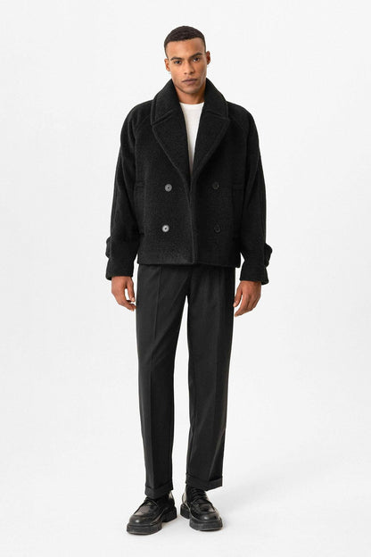 KOALA SYDNEY  Black Double-Breasted Crop Fit Men's Jacket -