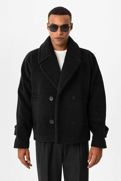 KOALA SYDNEY  Black Double-Breasted Crop Fit Men's Jacket -