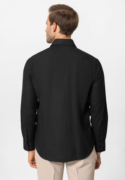 KOALA SYDNEY  Black Long-Sleeve Slim Fit Men's Shirt -