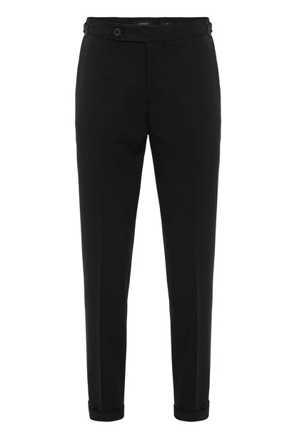 Men's Black High-Waist Regular Fit Pants