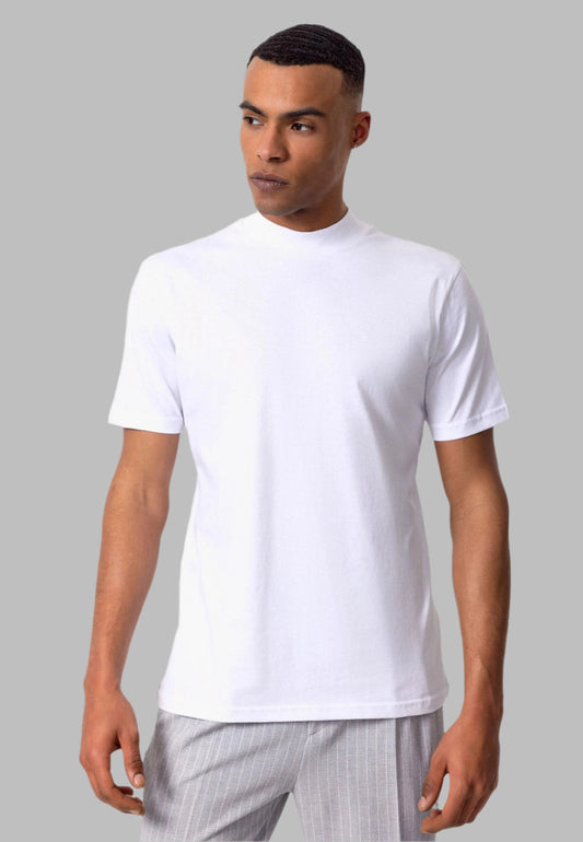 KOALA SYDNEY Men's White Slim Fit Basic T-Shirt