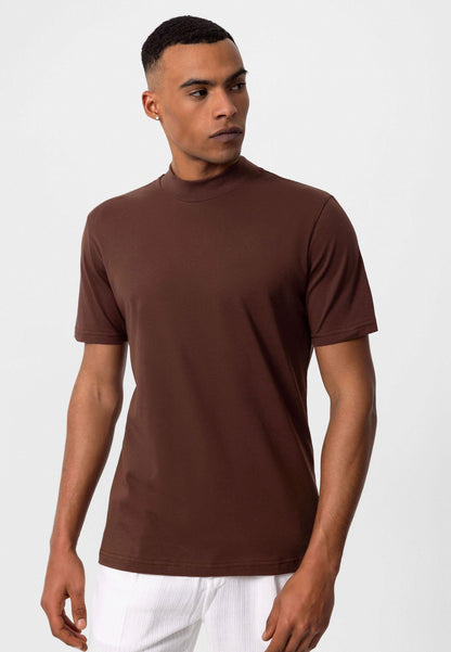 KOALA SYDNEY Men's Brown Slim Fit Basic T-Shirt