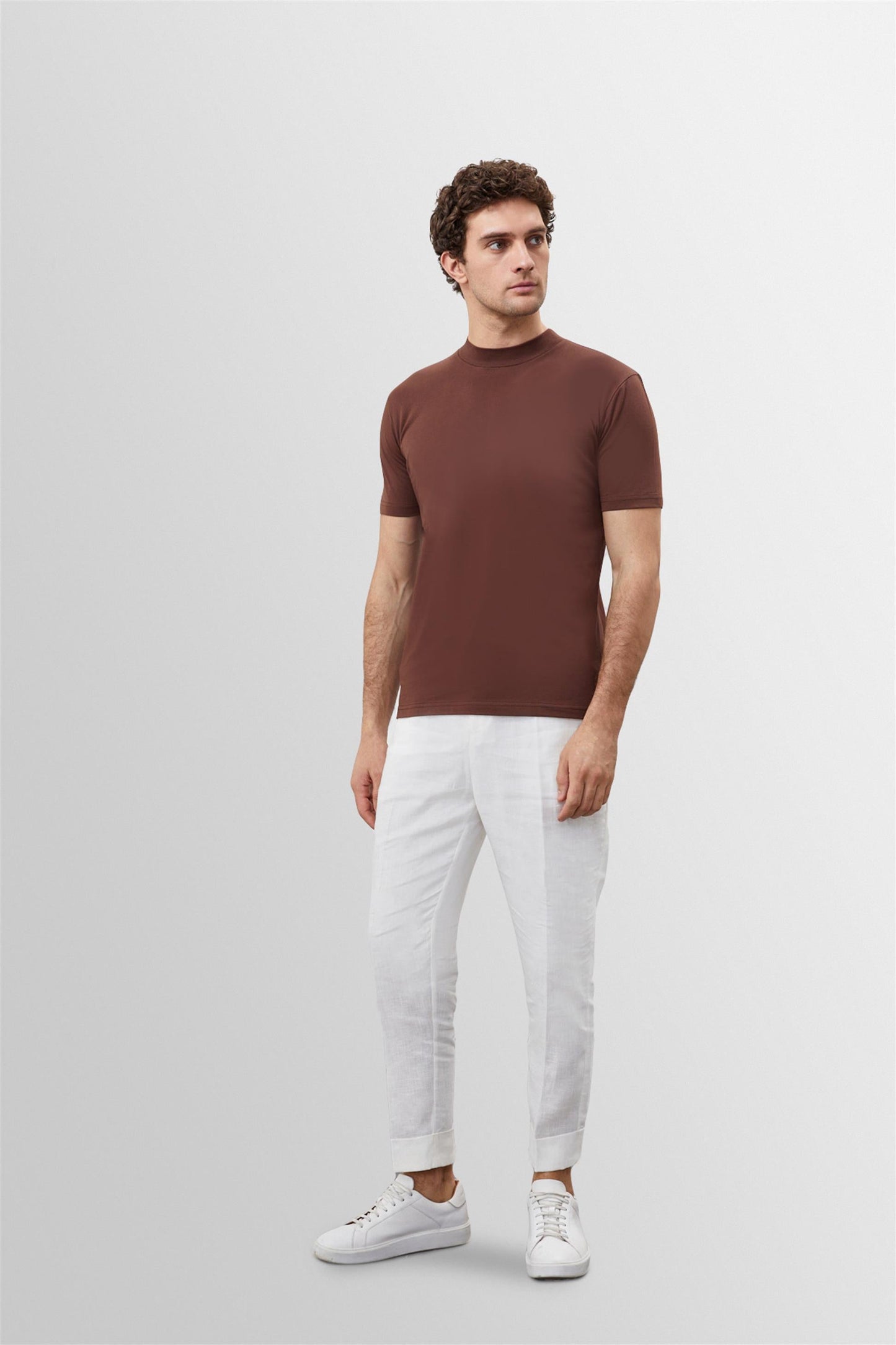 KOALA SYDNEY Men's Brown Slim Fit Basic T-Shirt